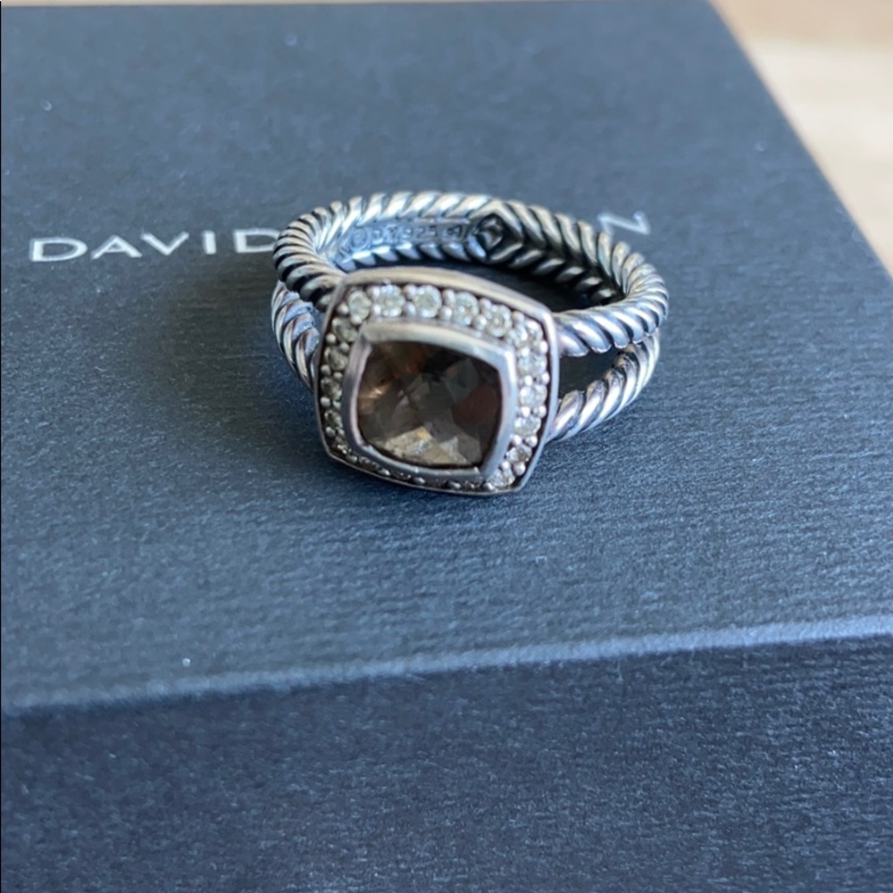 David Yurman Petite Albion Ring-Smokey Quartz